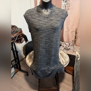 Anthropologie Cloth and stone Gray Midi dress gray stripes size large